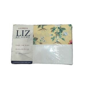 Vintage Liz Claiborne Home In Full Bloom Twin Size Flat Sheet New Sealed Cotton
